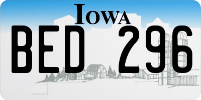 IA license plate BED296