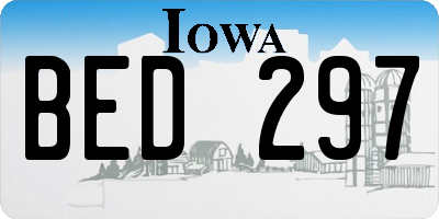 IA license plate BED297