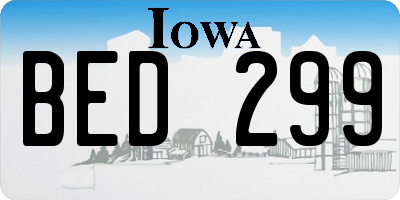 IA license plate BED299