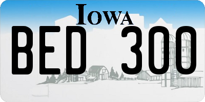 IA license plate BED300