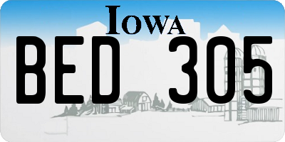 IA license plate BED305
