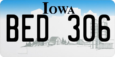 IA license plate BED306