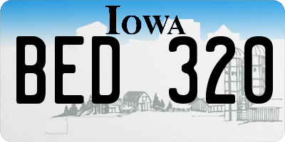 IA license plate BED320