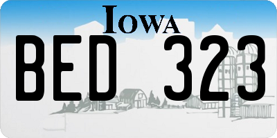IA license plate BED323