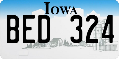 IA license plate BED324