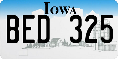 IA license plate BED325