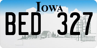 IA license plate BED327