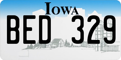 IA license plate BED329