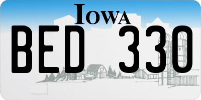 IA license plate BED330