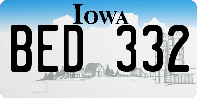 IA license plate BED332