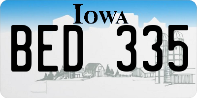 IA license plate BED335