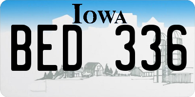 IA license plate BED336