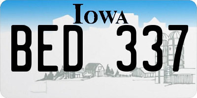 IA license plate BED337