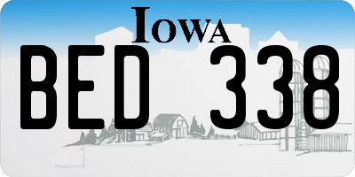 IA license plate BED338