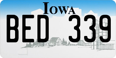 IA license plate BED339