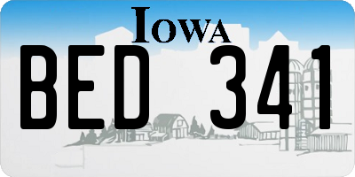 IA license plate BED341