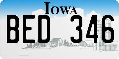 IA license plate BED346
