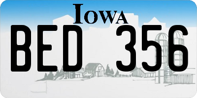 IA license plate BED356