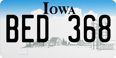 IA license plate BED368