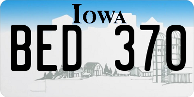 IA license plate BED370