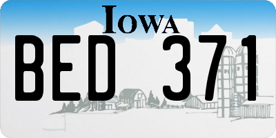 IA license plate BED371