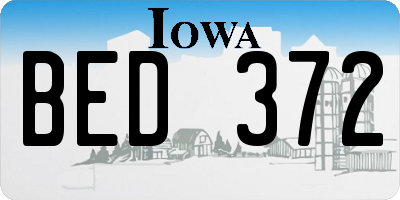 IA license plate BED372