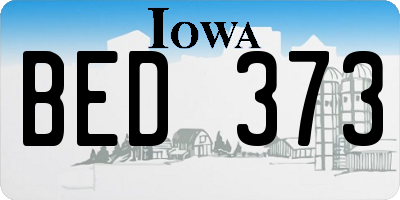 IA license plate BED373