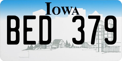 IA license plate BED379