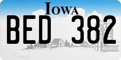 IA license plate BED382