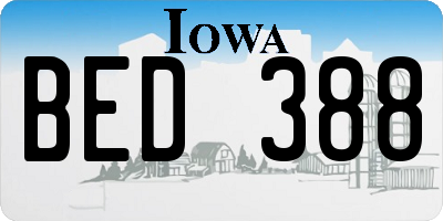 IA license plate BED388