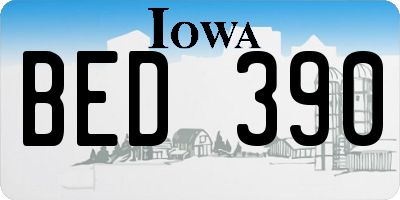IA license plate BED390