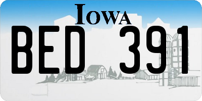 IA license plate BED391