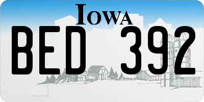 IA license plate BED392