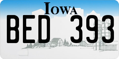 IA license plate BED393