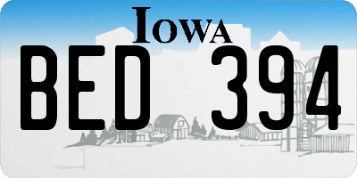 IA license plate BED394