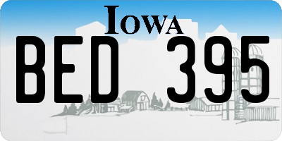 IA license plate BED395