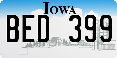 IA license plate BED399