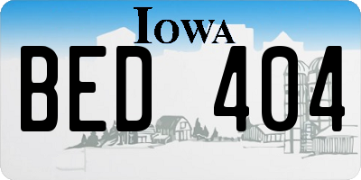 IA license plate BED404