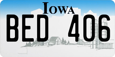 IA license plate BED406