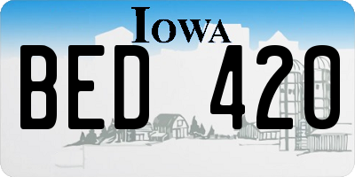 IA license plate BED420