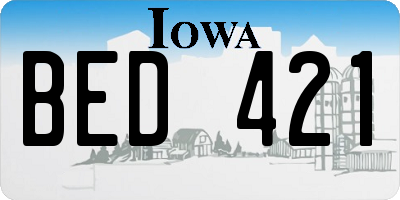 IA license plate BED421