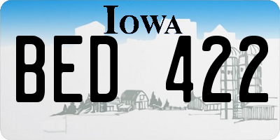 IA license plate BED422