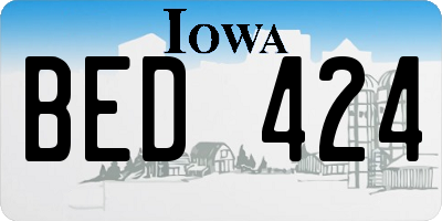 IA license plate BED424