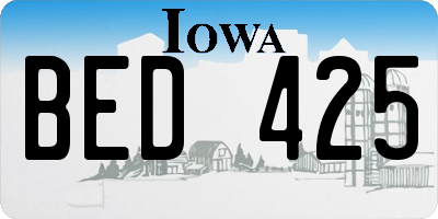 IA license plate BED425