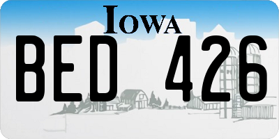 IA license plate BED426