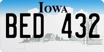 IA license plate BED432