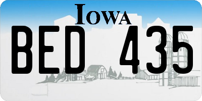 IA license plate BED435