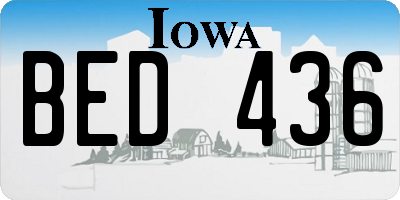 IA license plate BED436