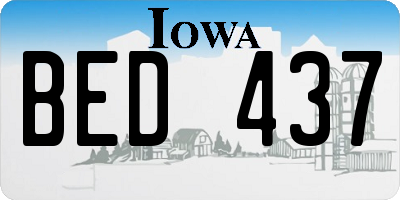 IA license plate BED437