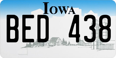 IA license plate BED438
